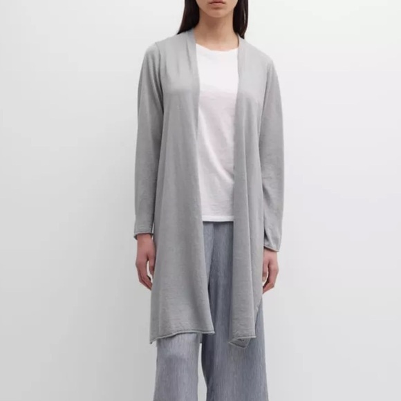 Eileen Fisher Geystar Organic Linen Cotton Long Cardigan